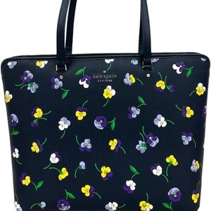 NWOT- Kate Spade Perfect Large Top Zip Tote Bag Blazer Blue Pansy Toss Dahlia